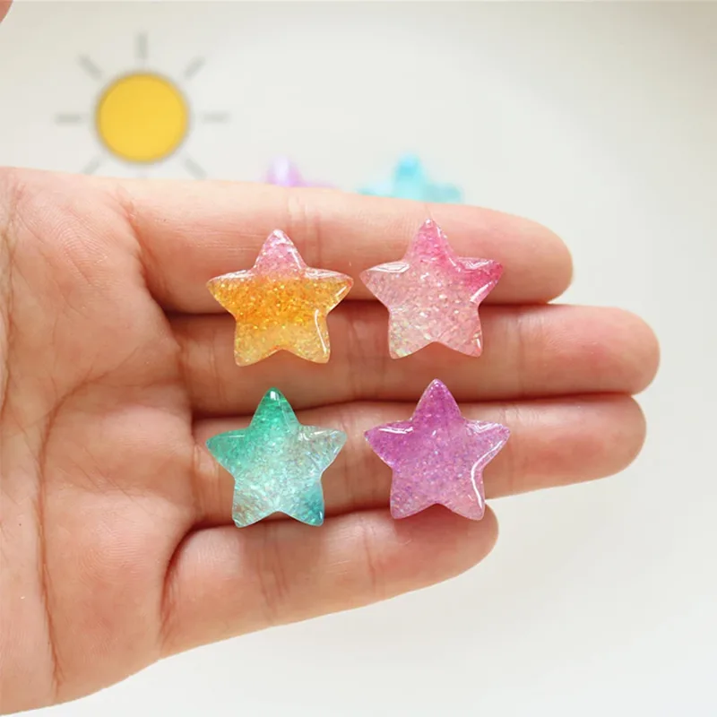 Star Flat Back - 10PCS Gradient Star Series Resin Flat
