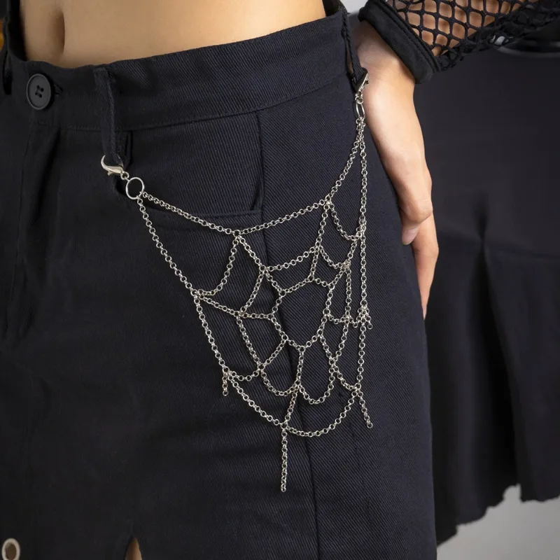 Body Jewelry Men - Gothic Punk Sliver Color Spider Web