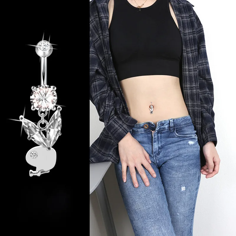Body Jewelry Hypoallergenic - Hypoallergenic 925 Sterling Silver Rabbit Navel