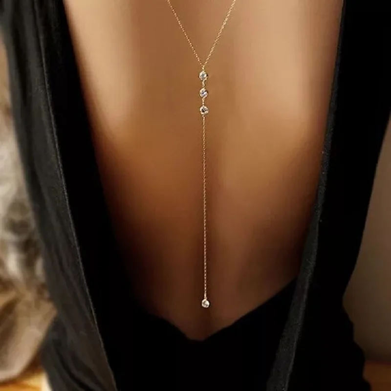 Body Jewelry Dress - New Rhinestone Sexy Women's Back Chain