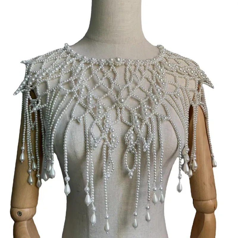Body Jewelry Vest - Victorian Inspired Beaded Shawl Vest Exquisite