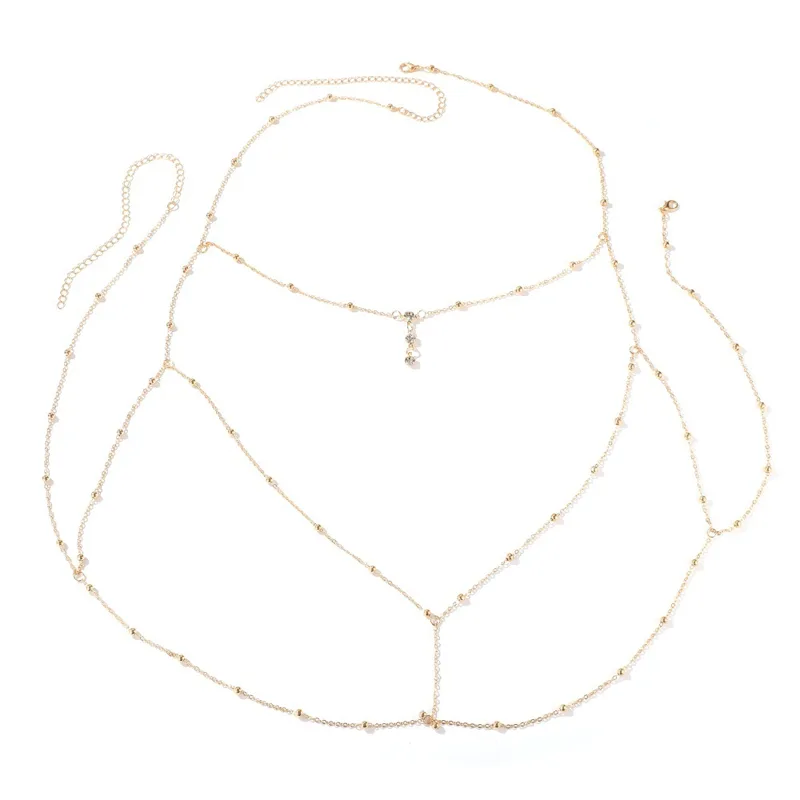 Body Jewelry Harness - Sexy Crystal Chest Chain Harness Stainless