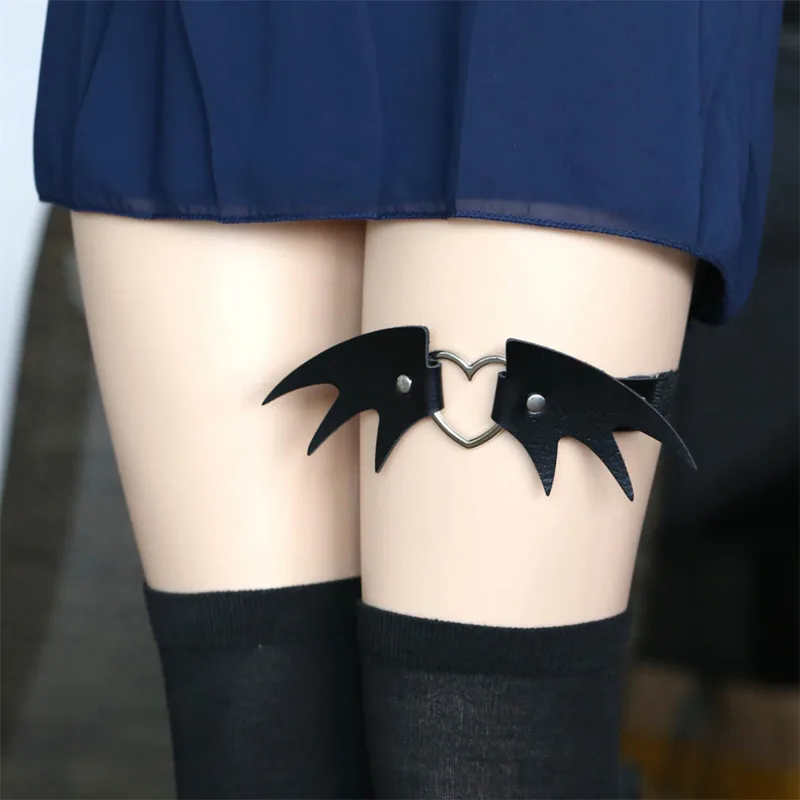 Body Jewelry Thigh Chain - 2024 Elasticity Cat Bat Wings Heart