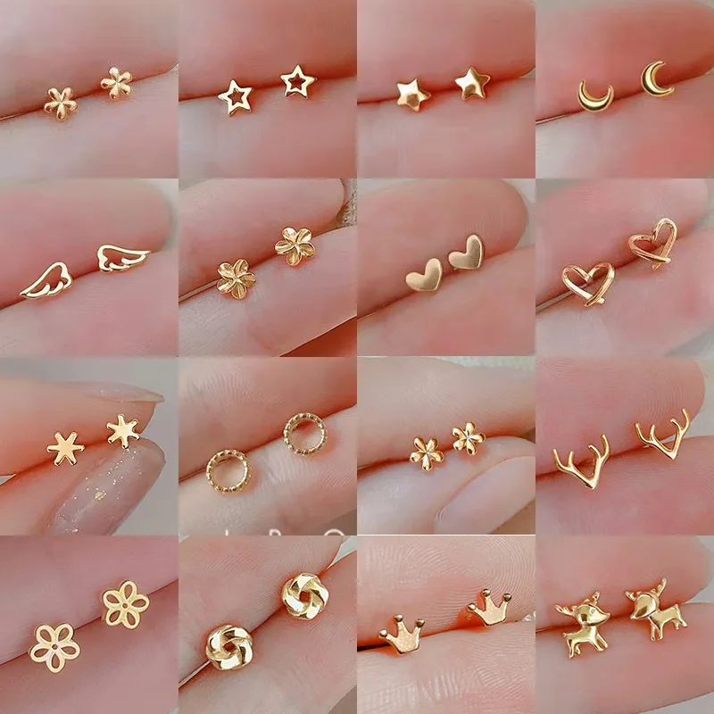 Body Jewelry Hypoallergenic - Korean Minimalism Gold Color Small Leaf