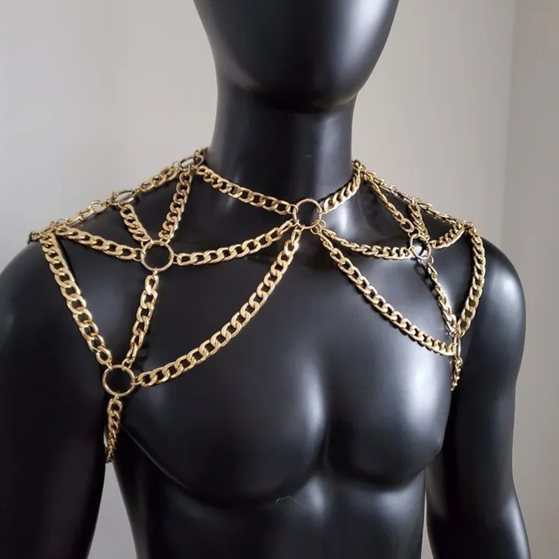 Body Jewelry Men - Punk Men Shoulder Body Chain Back