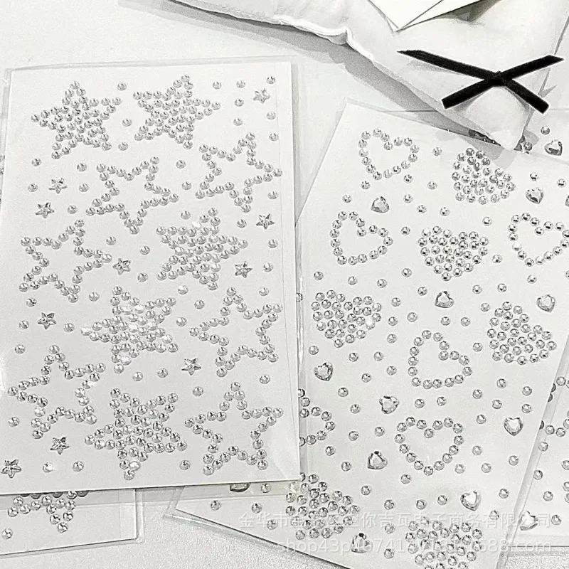 Star Flat Back - Silver Star Heart Rhinestone Stickers Flatback