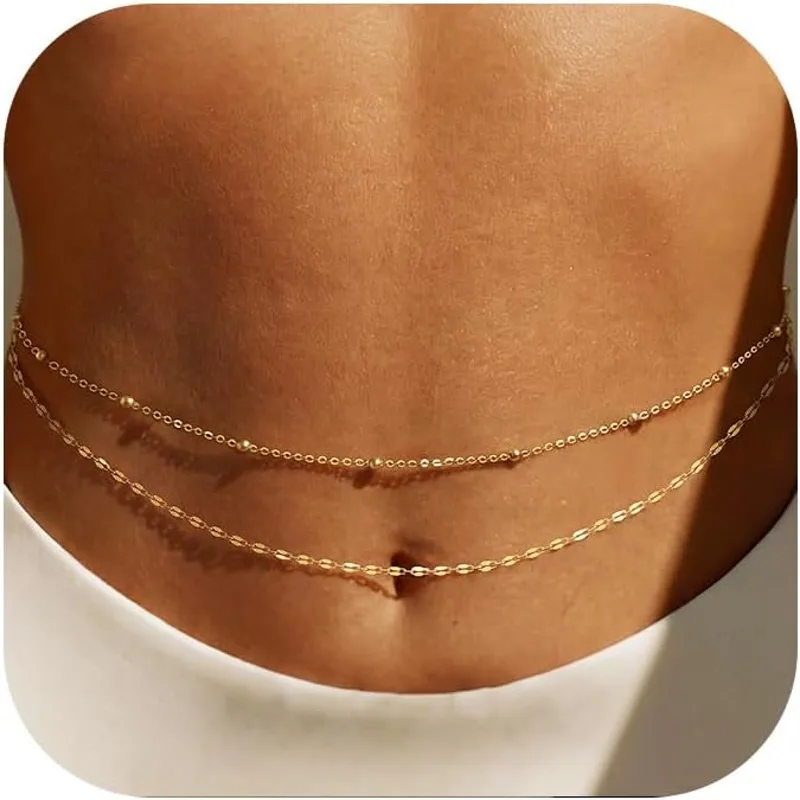 Body Jewelry For You - 14K Gold Plated Waist Chain Women