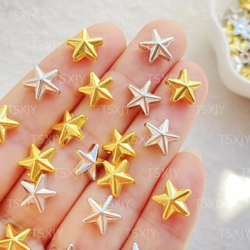 Star Flat Back - 50pcs New Cute Resin Mini Gold,