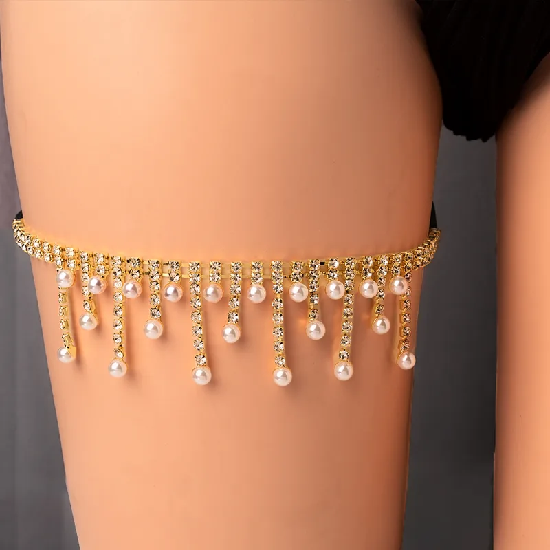 Beaded Pearl Leg Chain for Wom - Body Jewelry Thigh Chain recension och pris