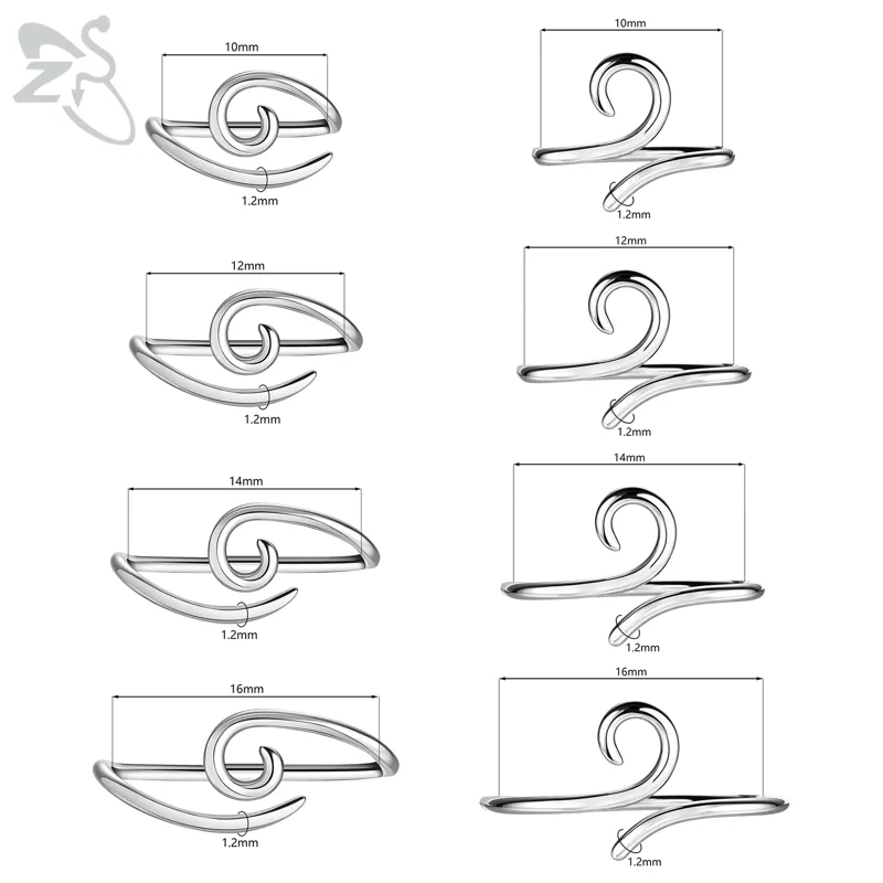 ZS 1 PC 16G 925 Sterling Silve - Body Jewelry Hypoallergenic recension och pris