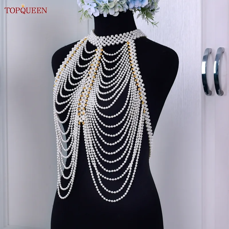 TOPQUEEN VG48 Bride Vest Cape  - Body Jewelry Vest recension och pris
