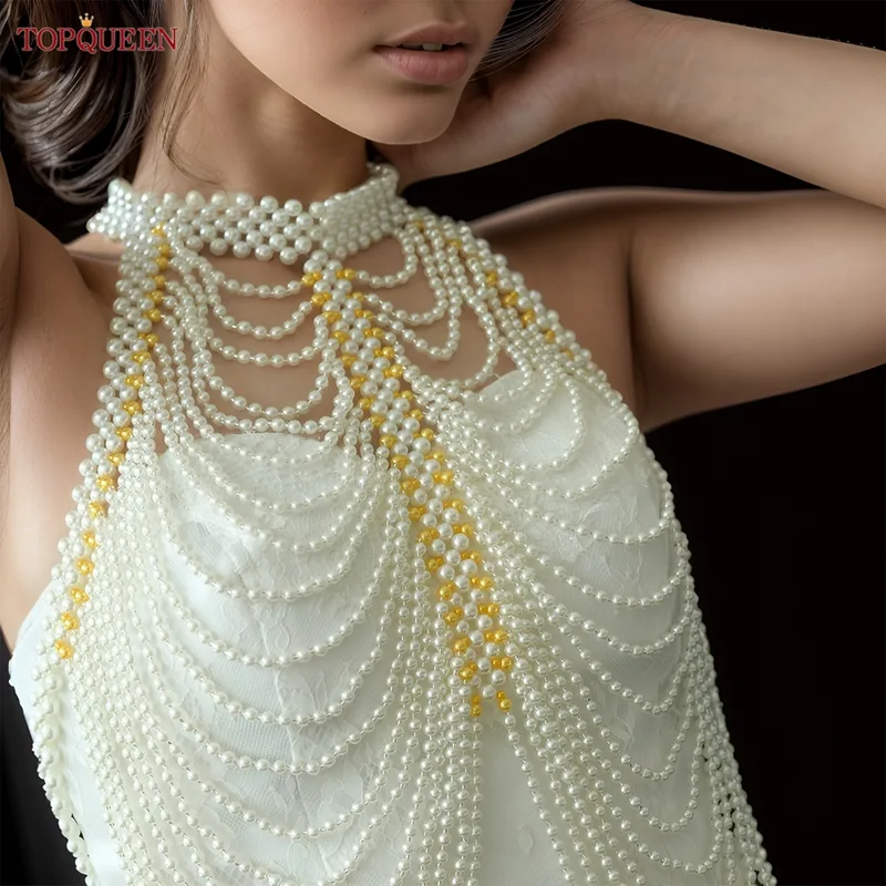 TOPQUEEN VG48 Bride Vest Cape  - Body Jewelry Vest recension och pris