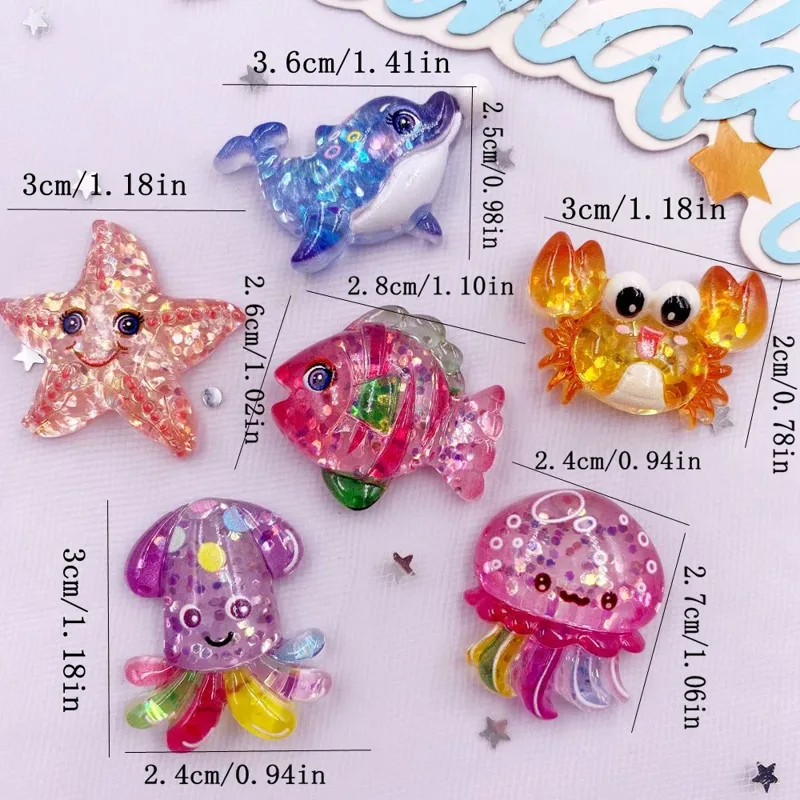 10pcs Glitter Colorful Resin S - Star Flat Back recension och pris