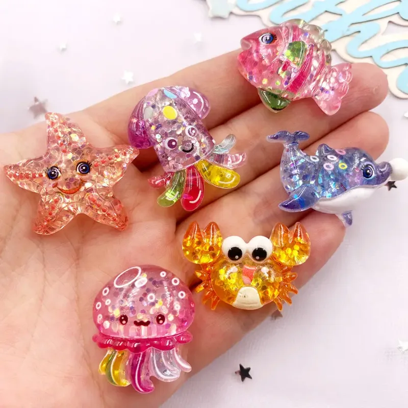 10pcs Glitter Colorful Resin S - Star Flat Back recension och pris