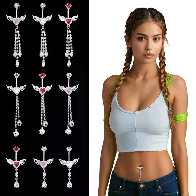 Wing Heart Belly Button Rings  - Body Jewelry Hypoallergenic recension och pris