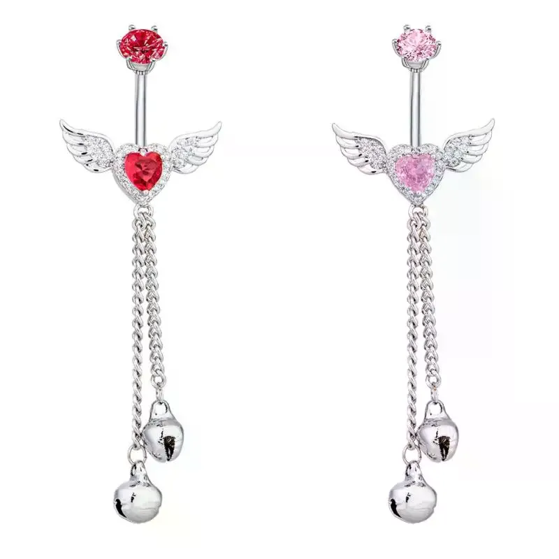 Wing Heart Belly Button Rings  - Body Jewelry Hypoallergenic recension och pris