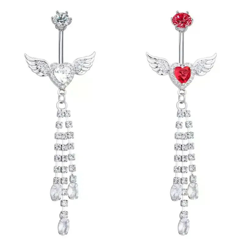 Wing Heart Belly Button Rings  - Body Jewelry Hypoallergenic recension och pris