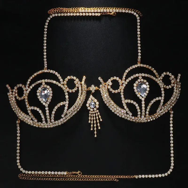 Luxury Rhinestone Bikini Bra G - Body Jewelry Harness recension och pris