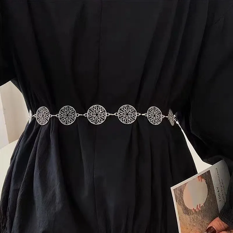 Elegant Round Metal Belt For W - Body Jewelry Dress recension och pris