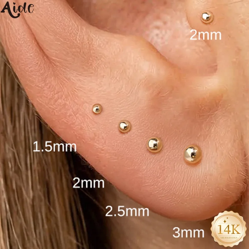 Aide 14K Solid Gold Smooth Bal - Body Jewelry Hypoallergenic recension och pris