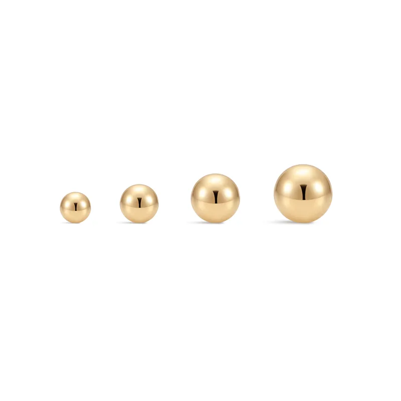 Aide 14K Solid Gold Smooth Bal - Body Jewelry Hypoallergenic recension och pris