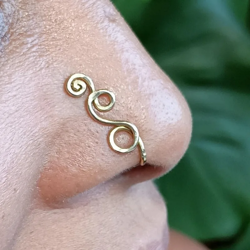 Faux Piercing Ring 14K Gold Fi - Body Jewelry Hypoallergenic recension och pris