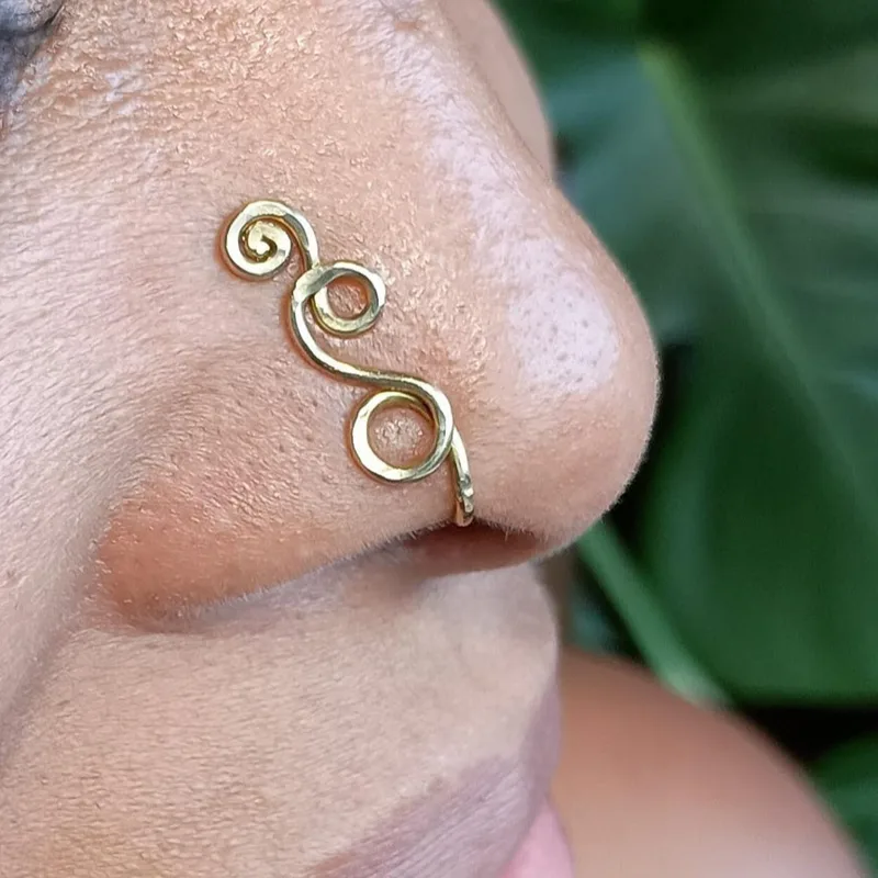 Faux Piercing Ring 14K Gold Fi - Body Jewelry Hypoallergenic recension och pris