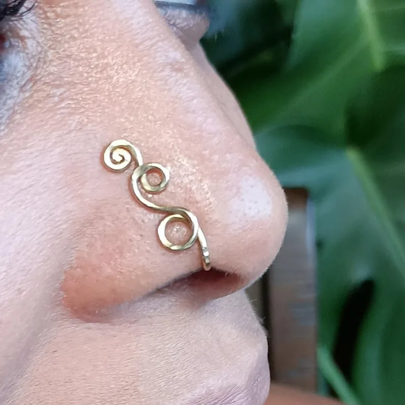 Faux Piercing Ring 14K Gold Fi - Body Jewelry Hypoallergenic recension och pris