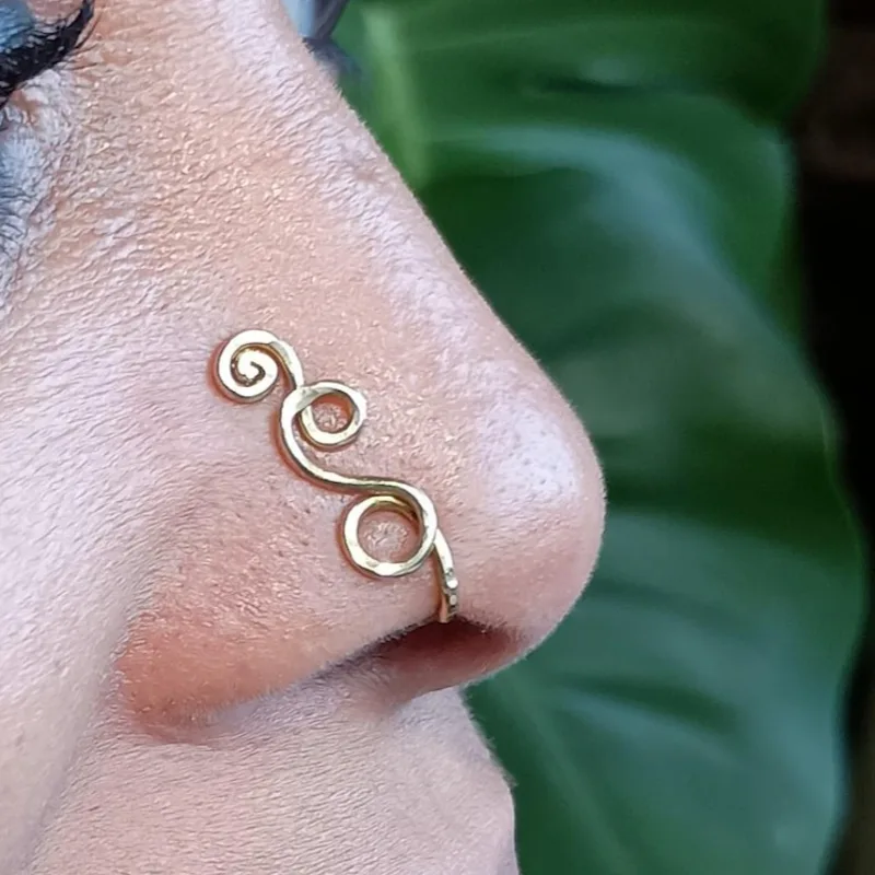 Faux Piercing Ring 14K Gold Fi - Body Jewelry Hypoallergenic recension och pris