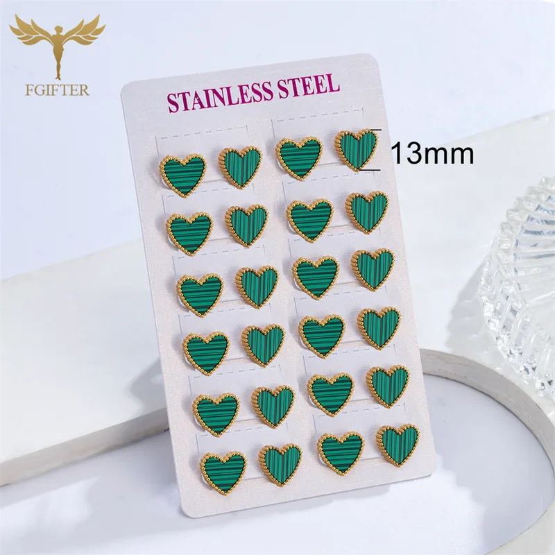 12 Pairs Lot Heart Stud Earrin - Body Jewelry Hypoallergenic recension och pris