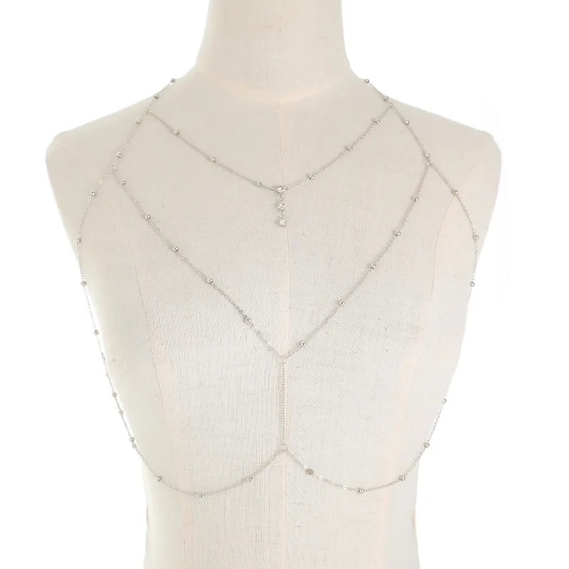Sexy Crystal Chest Chain Harne - Body Jewelry Harness recension och pris