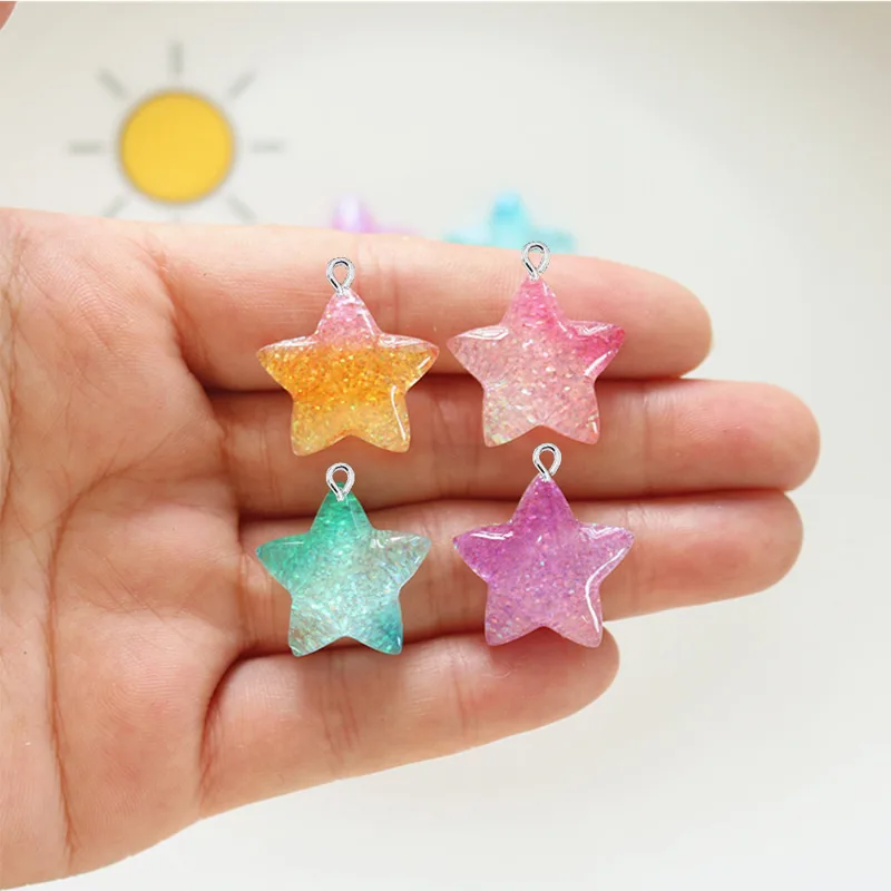10PCS Gradient Star Series Fla - Star Flat Back recension och pris