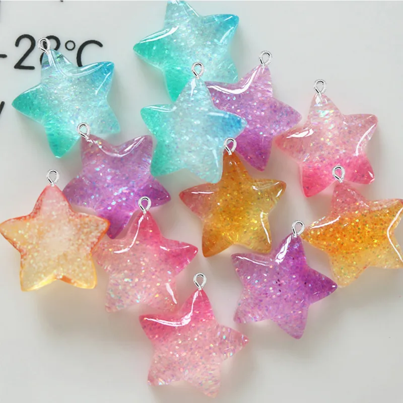 10PCS Gradient Star Series Fla - Star Flat Back recension och pris