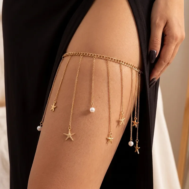 Sexy Crystal Bead Multilayer L - Body Jewelry Thigh Chain recension och pris