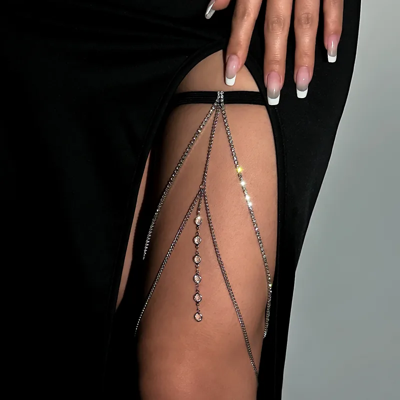Sexy Shiny Crystal Multilayer  - Body Jewelry Thigh Chain recension och pris