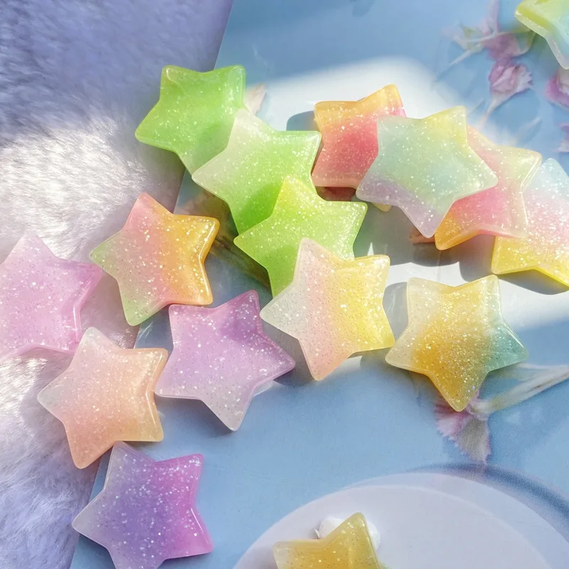 10Pcs Kawaii Cute Mixed Colorf - Star Flat Back recension och pris