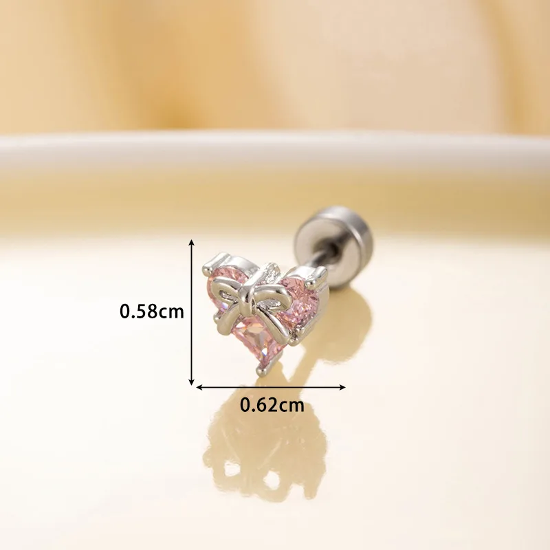 20G Heart Cubic Zirconia Ear S - Body Jewelry Hypoallergenic recension och pris