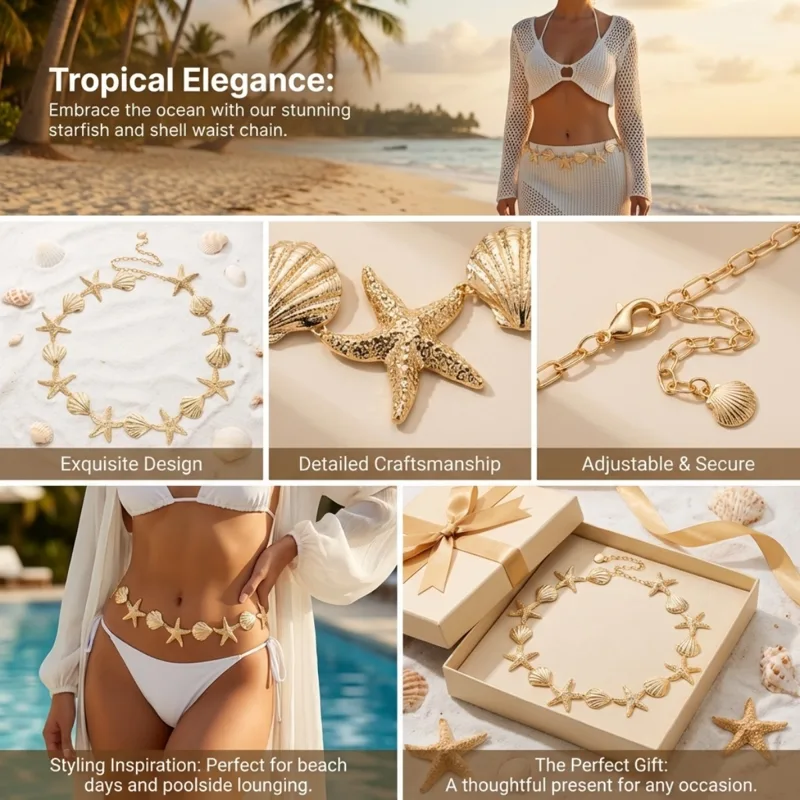 Summer Beach Metal Starfish Sh - Body Jewelry Men recension och pris