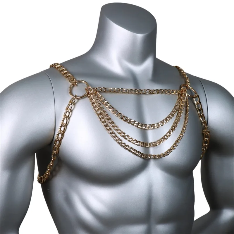 Men's Sexy Metal Body Chest Ch - Body Jewelry Men recension och pris