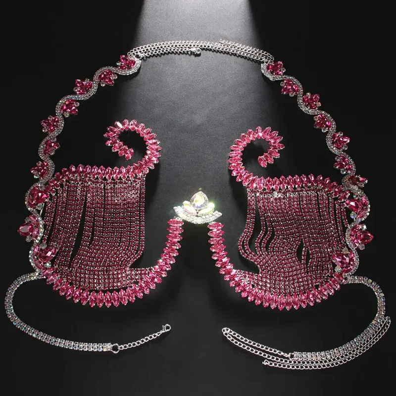 Rave Pink Crystal Chest Bracke - Body Jewelry Dress recension och pris