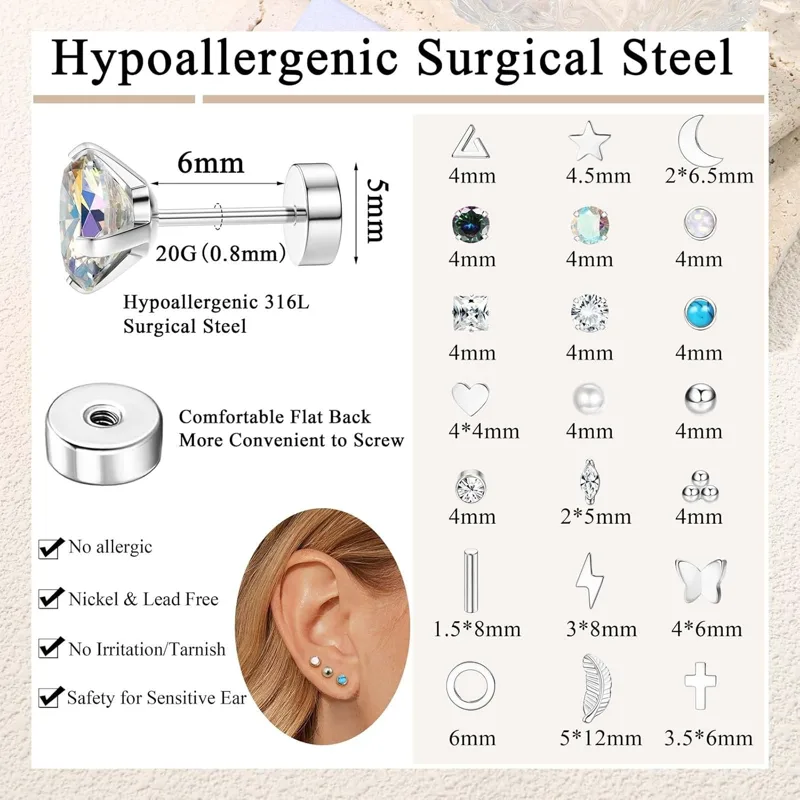 Florideco 1Pair Hypoallergenic - Body Jewelry Hypoallergenic recension och pris