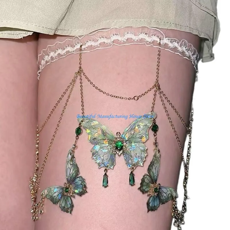 E56A Butterfly Tassels Thigh C - Body Jewelry Thigh Chain recension och pris