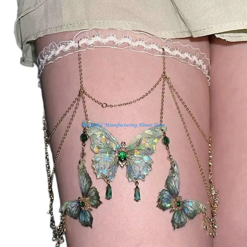 E56A Butterfly Tassels Thigh C - Body Jewelry Thigh Chain recension och pris