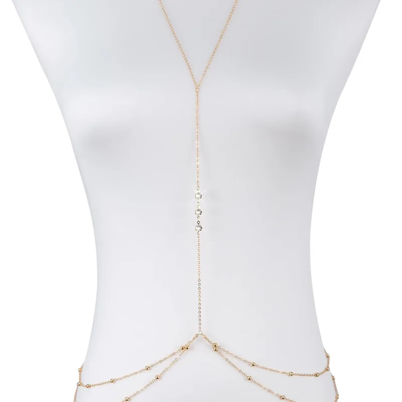 Simple Long Imitation crystal  - Body Jewelry Harness recension och pris