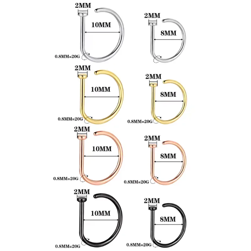 Nose Ring Screw Hoop Hypoaller - Body Jewelry Hypoallergenic recension och pris