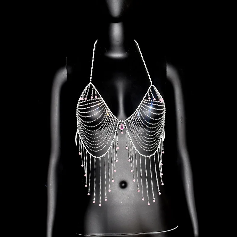 Stylish Rhinestone Bra Jewelry - Body Jewelry Dress recension och pris