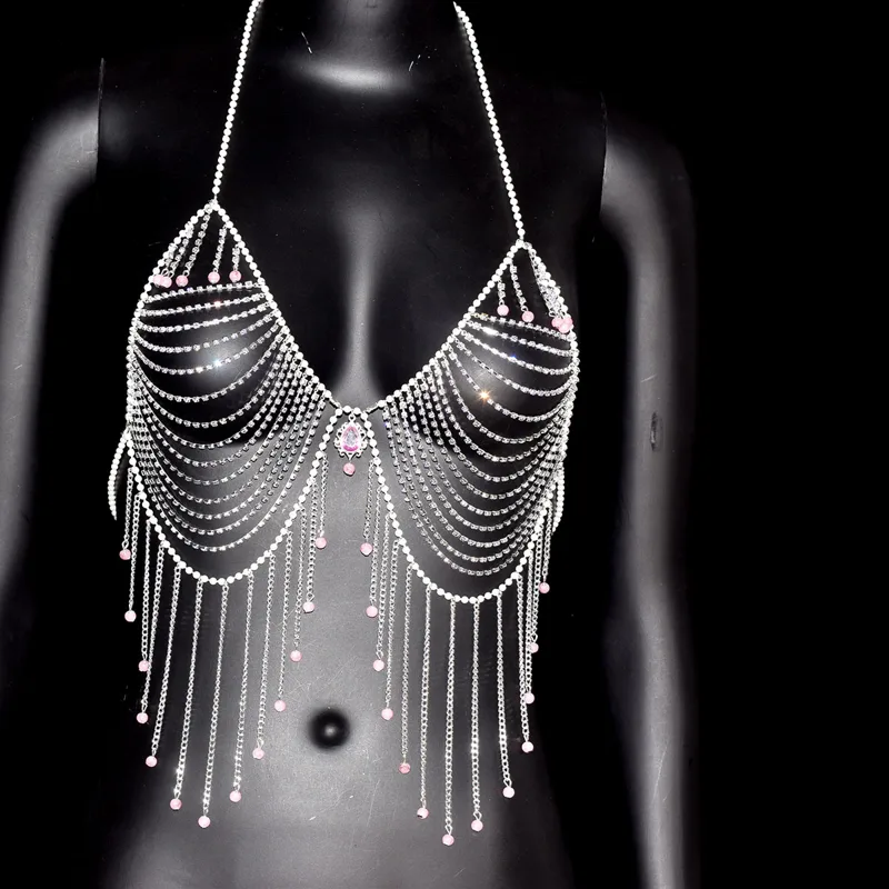 Stylish Rhinestone Bra Jewelry - Body Jewelry Dress recension och pris