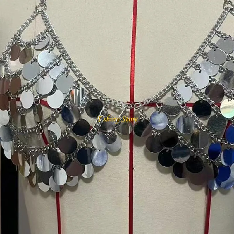 N58F Festive Sequins Vest Top  - Body Jewelry Vest recension och pris