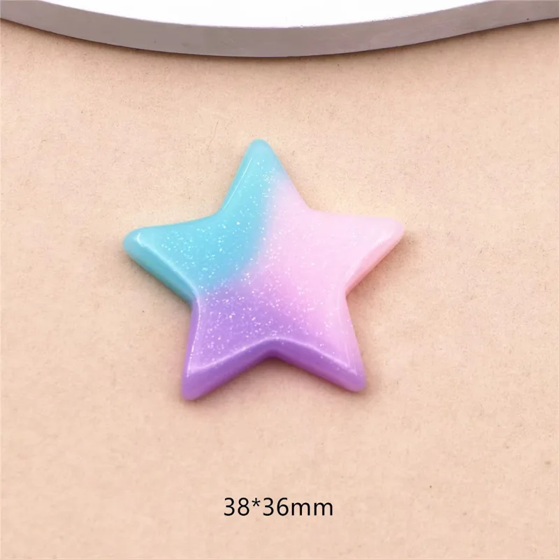 10pcs Adorable Resin Glitter F - Star Flat Back recension och pris