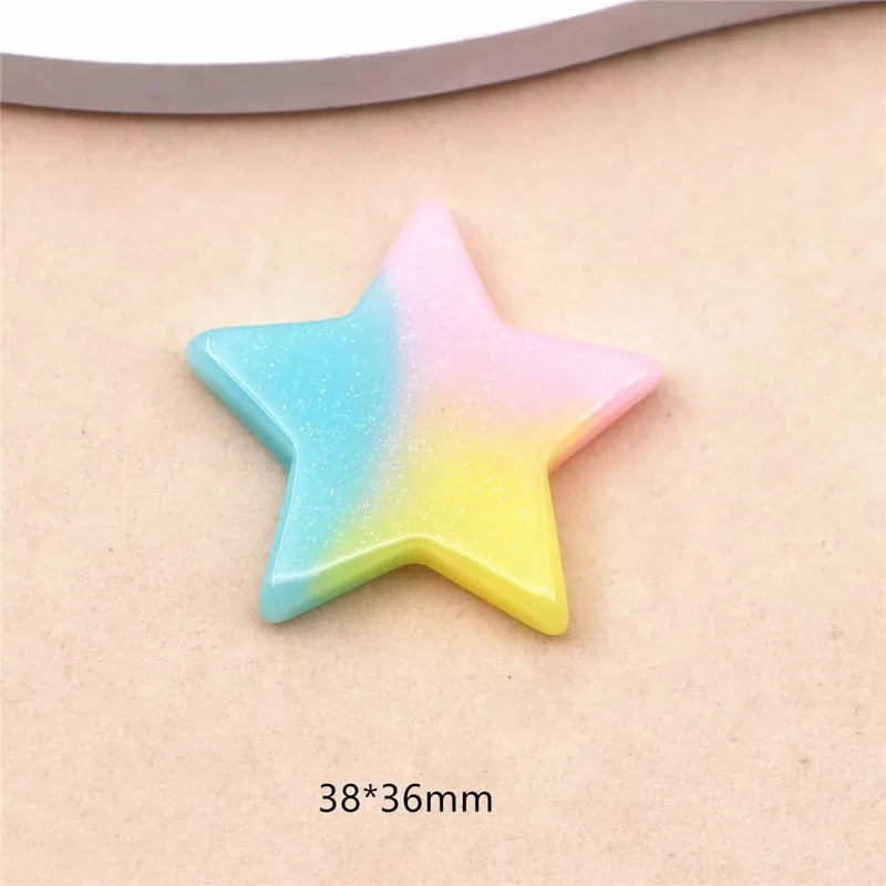 10pcs Adorable Resin Glitter F - Star Flat Back recension och pris